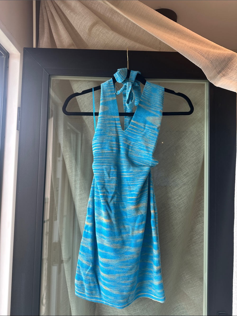 Cotton Candy Blue Striped Mini Dress